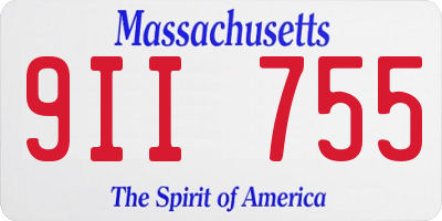 MA license plate 9II755