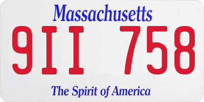 MA license plate 9II758