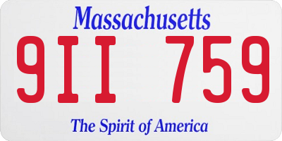 MA license plate 9II759