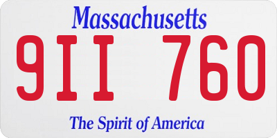 MA license plate 9II760