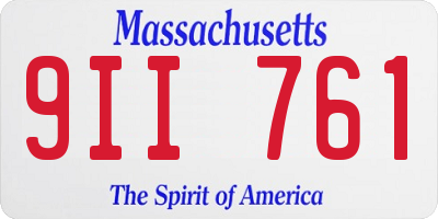 MA license plate 9II761