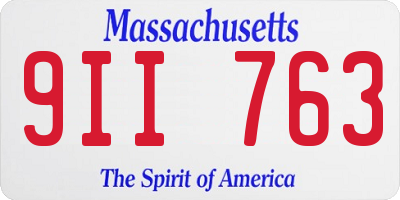 MA license plate 9II763