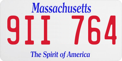 MA license plate 9II764