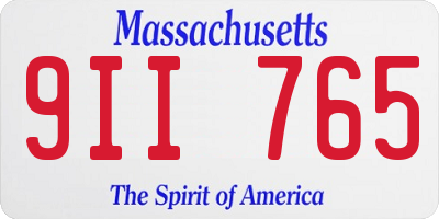 MA license plate 9II765