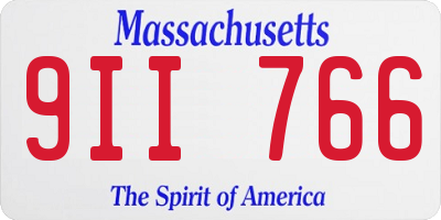 MA license plate 9II766