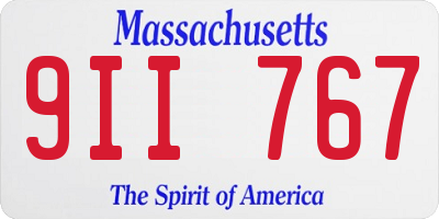 MA license plate 9II767