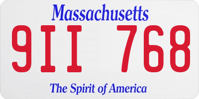 MA license plate 9II768
