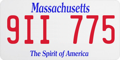 MA license plate 9II775