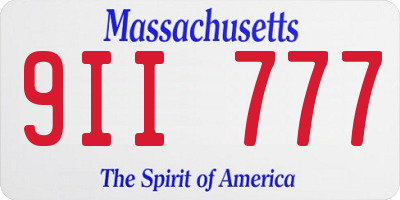 MA license plate 9II777
