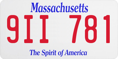 MA license plate 9II781