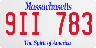 MA license plate 9II783
