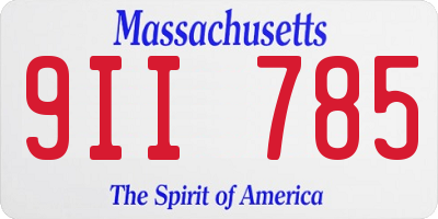 MA license plate 9II785