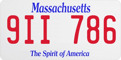 MA license plate 9II786