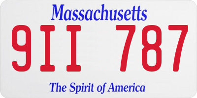 MA license plate 9II787
