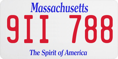 MA license plate 9II788