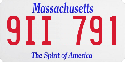 MA license plate 9II791