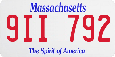 MA license plate 9II792