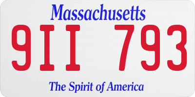 MA license plate 9II793