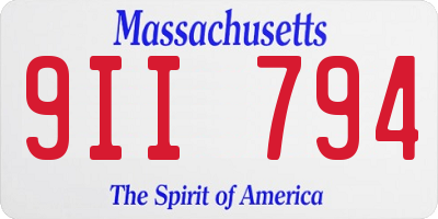MA license plate 9II794