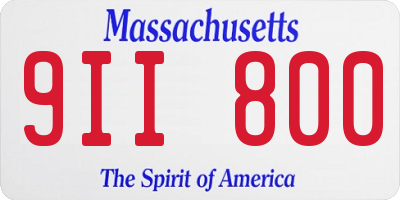 MA license plate 9II800