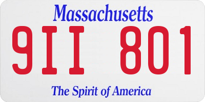 MA license plate 9II801
