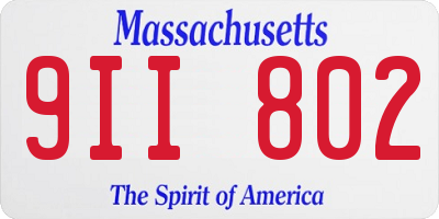 MA license plate 9II802