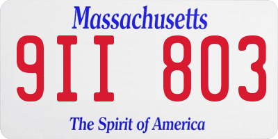 MA license plate 9II803