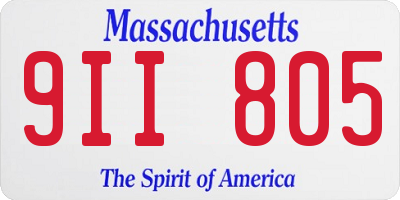 MA license plate 9II805