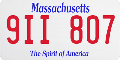 MA license plate 9II807