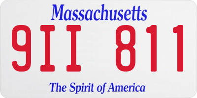 MA license plate 9II811