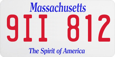 MA license plate 9II812