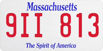 MA license plate 9II813
