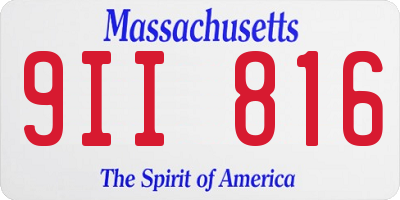 MA license plate 9II816