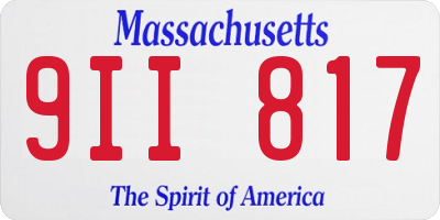 MA license plate 9II817