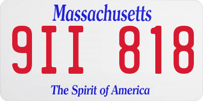 MA license plate 9II818