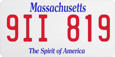 MA license plate 9II819
