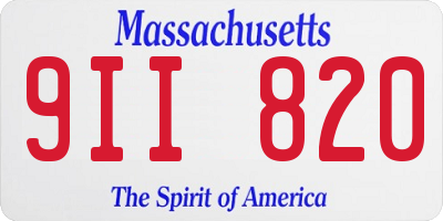 MA license plate 9II820
