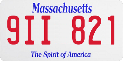 MA license plate 9II821