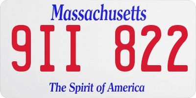 MA license plate 9II822
