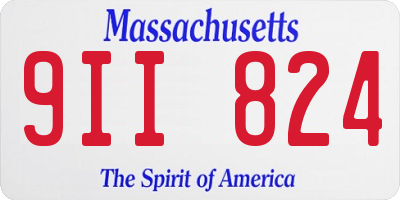MA license plate 9II824