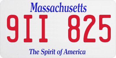 MA license plate 9II825