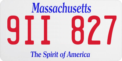 MA license plate 9II827