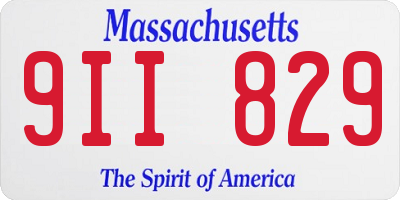 MA license plate 9II829