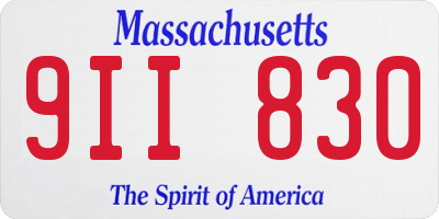 MA license plate 9II830