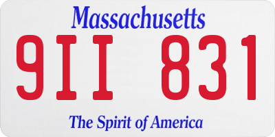 MA license plate 9II831