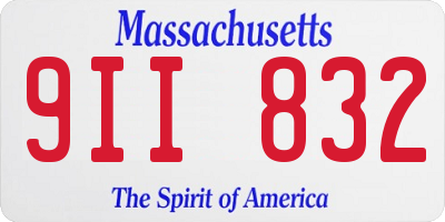 MA license plate 9II832