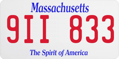 MA license plate 9II833