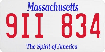 MA license plate 9II834