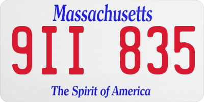 MA license plate 9II835