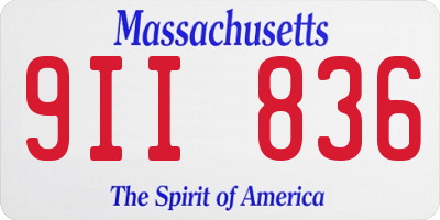 MA license plate 9II836